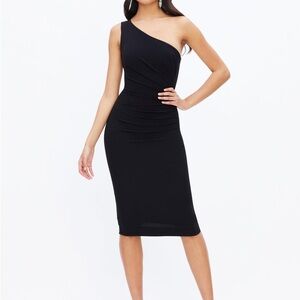 Elegant Black One-Shoulder Martine Dress
by Dress the Population NWT